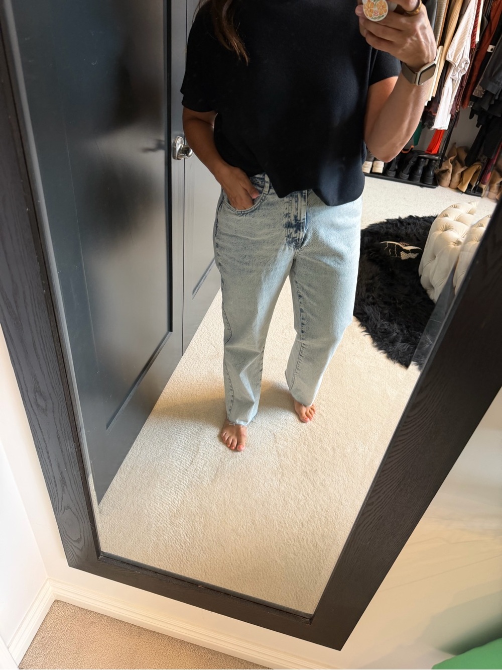 Zara Light Acid Wash Boyfriend Jeans